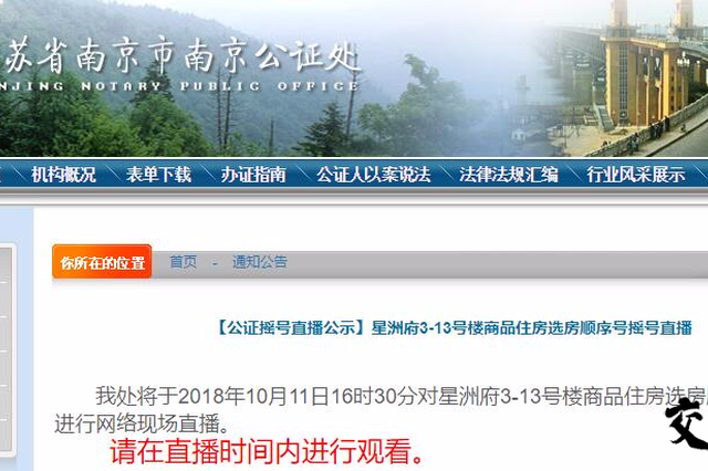 南京一新盘公证摇号 中签率14.7%低于市场预期