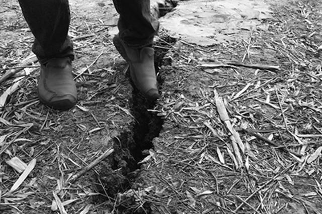 地面裂缝能伸进脚 江北一小区内十几户居民胆战心惊