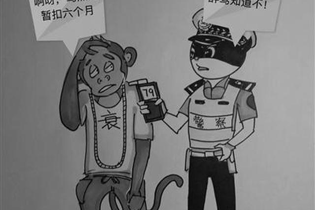 没才艺真不敢做交警 交警小哥手绘漫画送司机