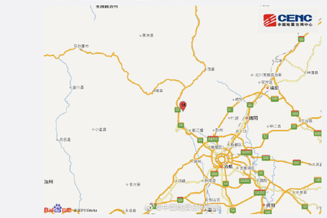 四川汶川县发生3.4级地震 震源深度22千米