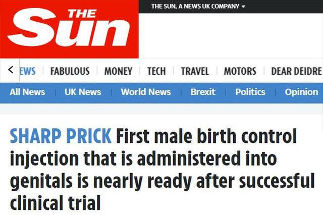 一针管13年？全球首款男性避孕针剂完成临床试验