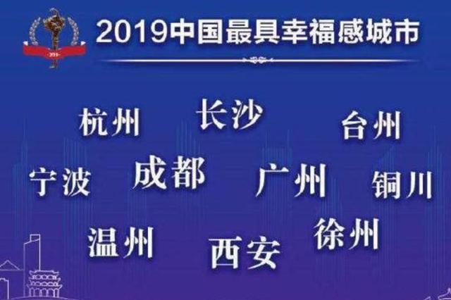 “2019中国最具幸福感城市”发布 江苏徐州上榜