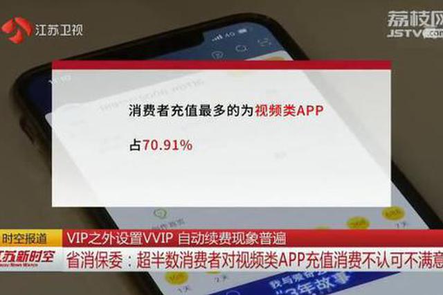 省消保委：超半数消费者对视频类APP充值消费不认可不满意