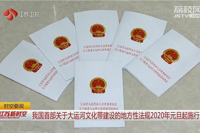 我国首部关于大运河文化带建设的地方性法规元旦起施行
