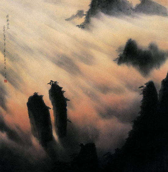 李长白作品《彩浪滔天》（1993年作 66cm×66cm）