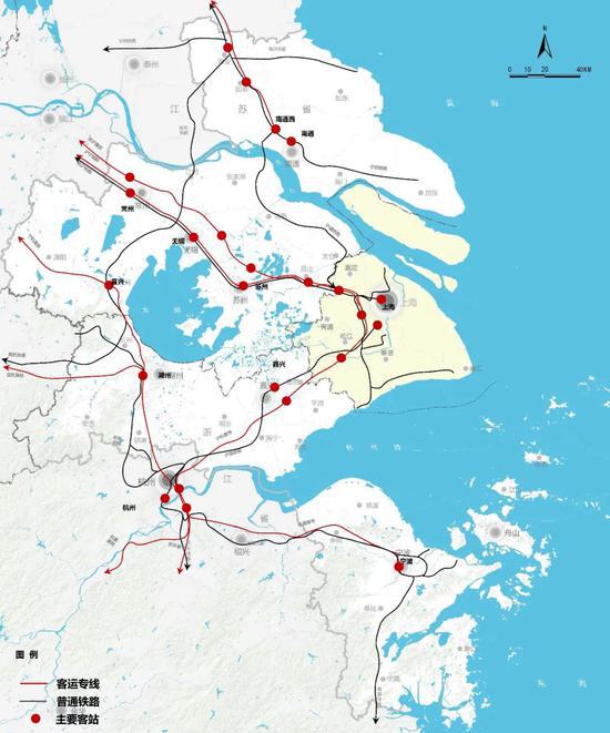铁路现状图 “上海大都市圈规划” 微信公众号