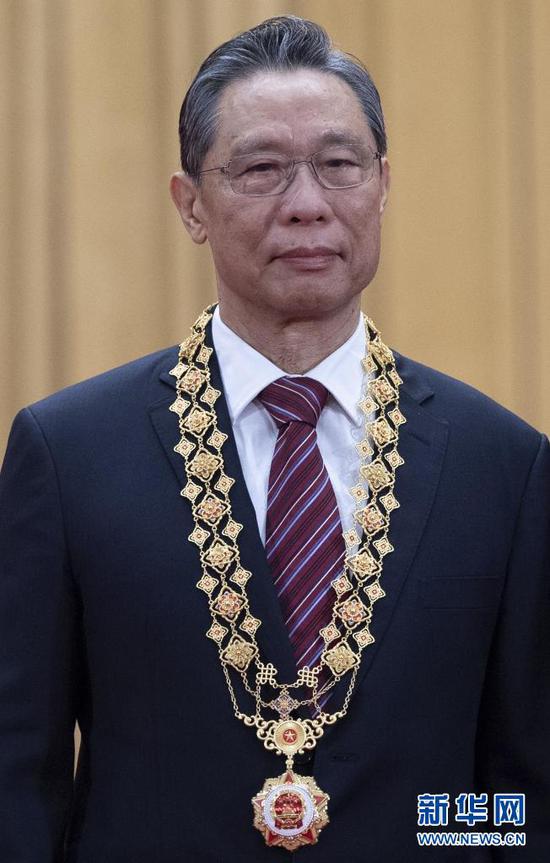 2020年9月8日上午,全国抗击新冠肺炎疫情表彰大会在北京人民大会堂隆重举行。这是“共和国勋章”获得者钟南山。新华社记者 谢环驰 摄