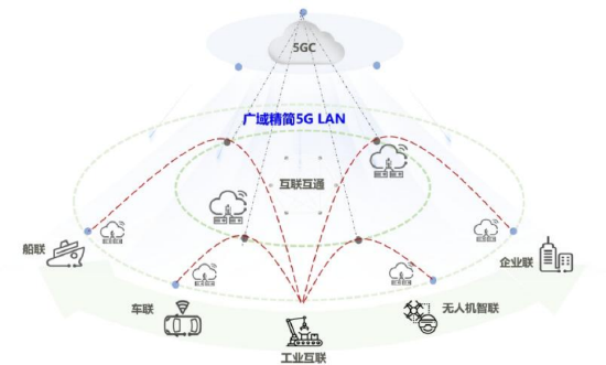 (图:广域精简5G LAN互联互通)