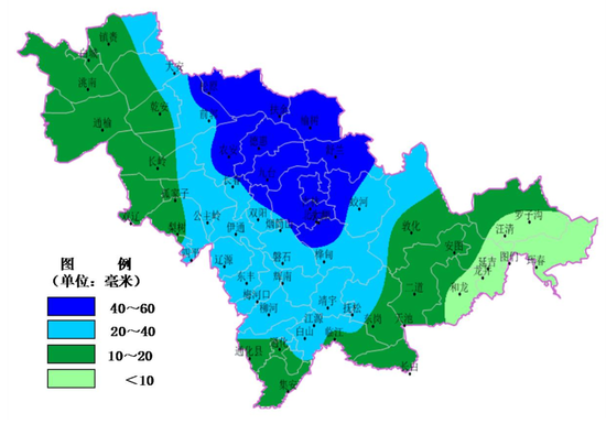 9月8日白天到夜间降雨量分布预报图