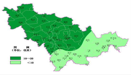 9月9日白天到夜间降雨量分布预报图