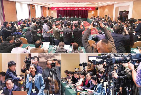 三月六日,吉林代表团举行媒体开放日活动,境内外五十余家媒体聚焦吉林。本报特派记者宋锴 摄