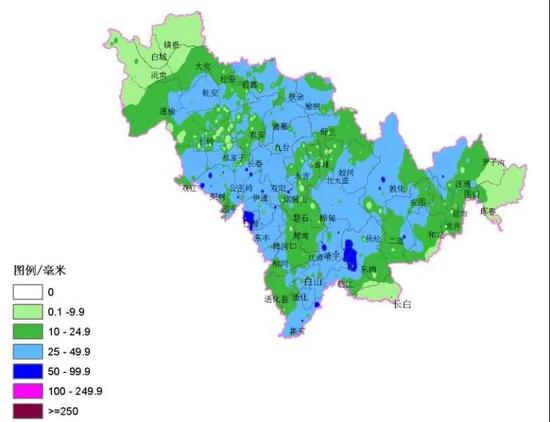 附图1 8月26日08时-27日17时降水量分布图