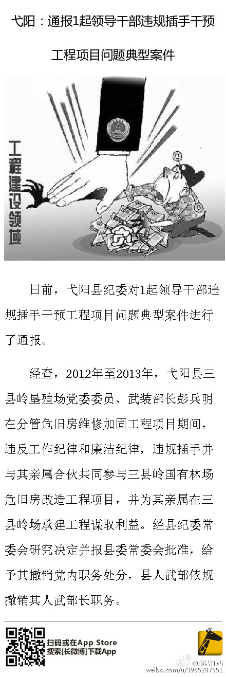 违规插手干预工程项目 弋阳一垦殖场武装部长被撤职