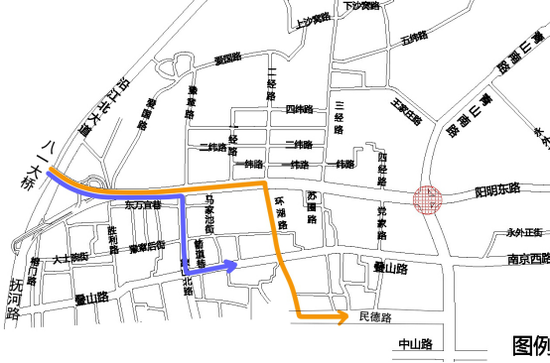 4、经由环湖路—民德路绕行。