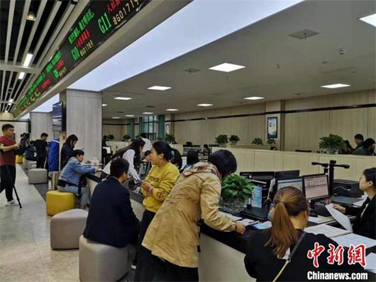 2019年11月14日,群众在江西省上饶市政务服务中心社保窗口办事。中新社记者王剑 摄(资料图)