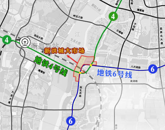 （地铁4号线与6号线将在新市场交汇）