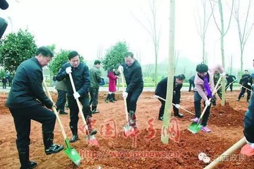 3月16日,李小豹、李江河参加植树活动