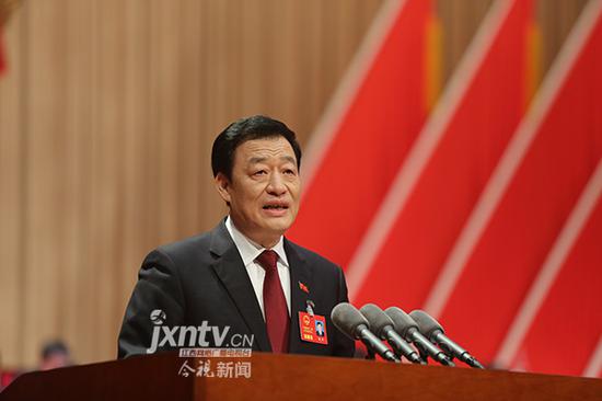 江西省十二届人大七次会议开幕刘奇向大会报告工作