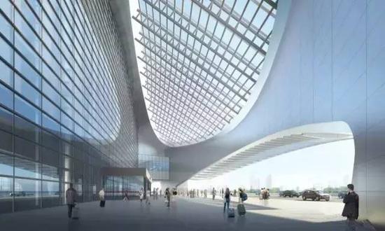 赣州高铁西站内部空间效果图