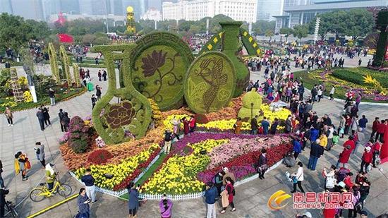菊花展现场人山人海