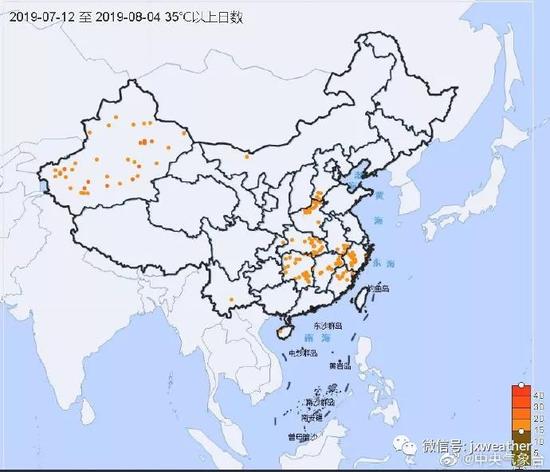 在连续10天以上35度➕的名单中