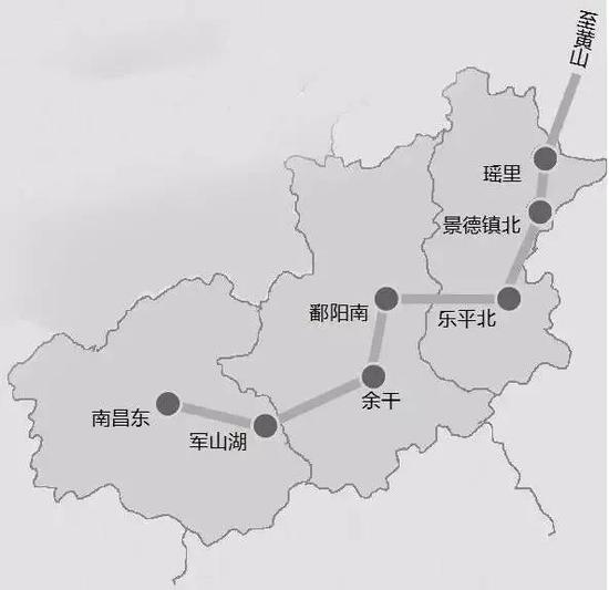 昌景黄铁路线路图