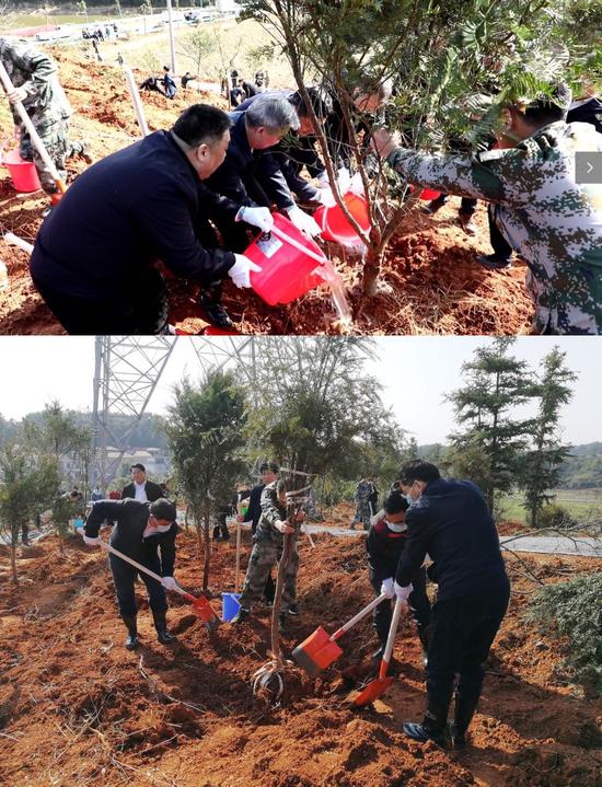 萍乡军分区司令员,市中级人民法院院长,市人民检察院检察长,萍乡学院、萍乡经开区主要负责同志,以及市、上栗县机关干部、各界群众代表一同参加了义务植树活动。