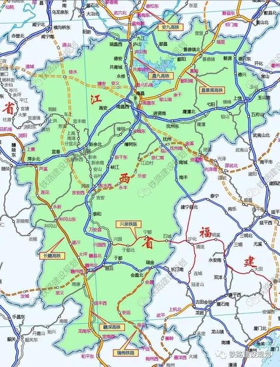 江西省2021年铁路重点项目示意图