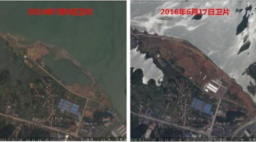 滨湖新城填湖情况卫片影像。来源：生态环境部网站。
