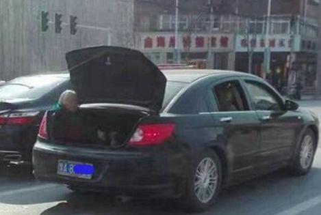 而车主却解释:“车坐不下,里面是客人,我妈自愿坐在后面,也没坐远。”
