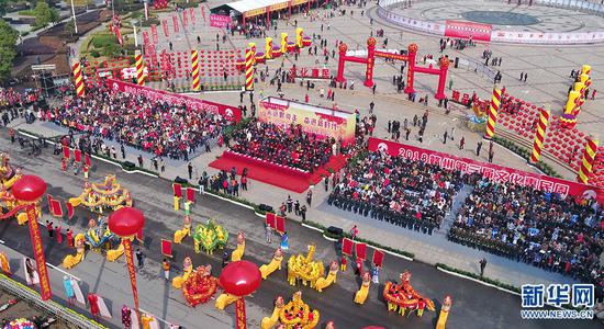 航拍2018赣州第三届文化惠民周现场。