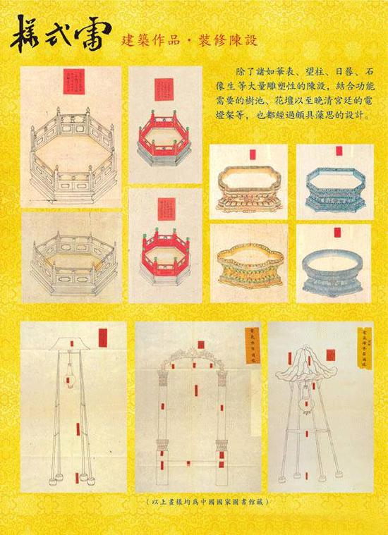 样式雷绘制的室内外装修图
