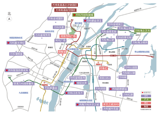 (江西万科城市项目布局图)