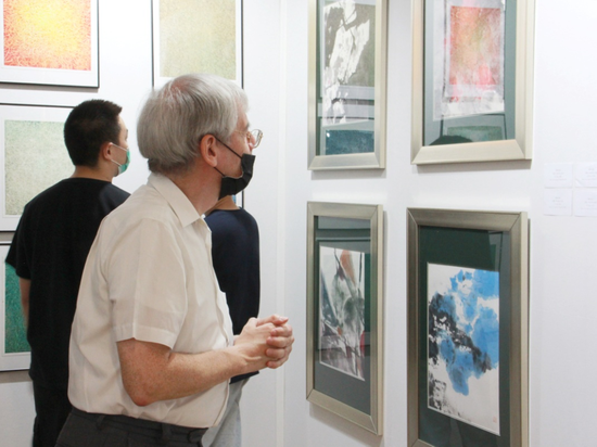 法国卢浮宫展览现场巴黎观众欣赏舒宇光水墨作品