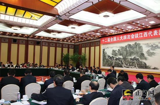 3月8日，江西团举行全体会议，审查计划和预算报告。正义网记者 姜洪 摄