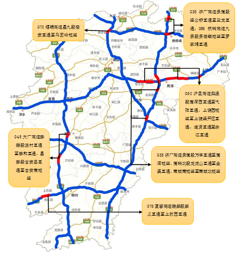 劳动节假期全省高速公路拥堵预测空间分布图