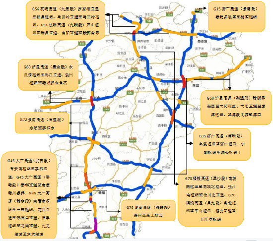 图4：春节假期全省高速公路拥堵预测空间分布图