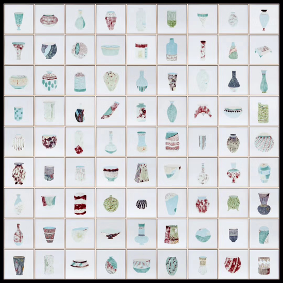 获奖作品《瓷系列》 26.5X26.5X3.5X81块 作者:麻汇源