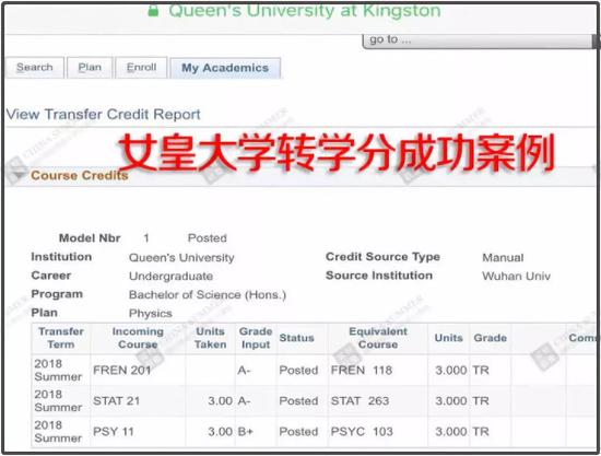 女皇大学2018年转学分成功案例