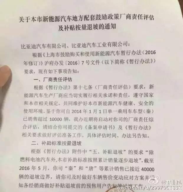新能源车补贴退坡机制开始 上海开了第一枪