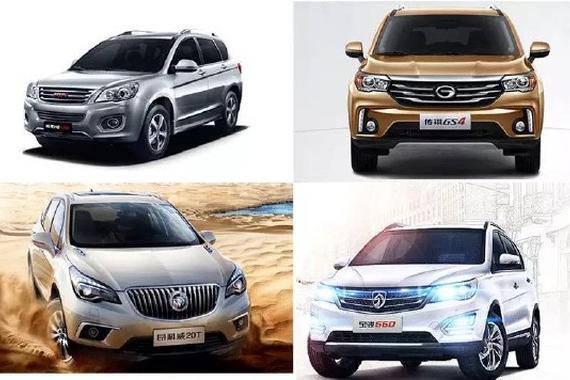 自主承压 2016年6月SUV TOP20