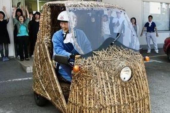 日本竹制电动汽车首发 从高知前往横滨