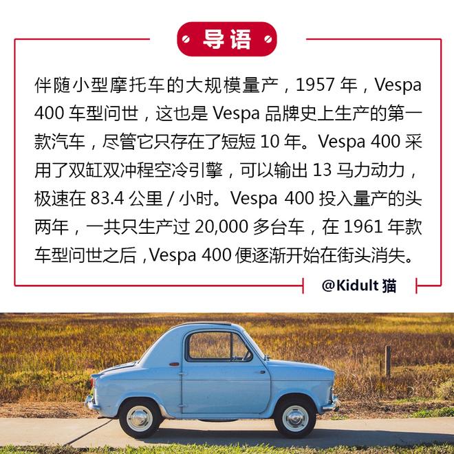 里程表不到五千英里 1959年款Vespa 400