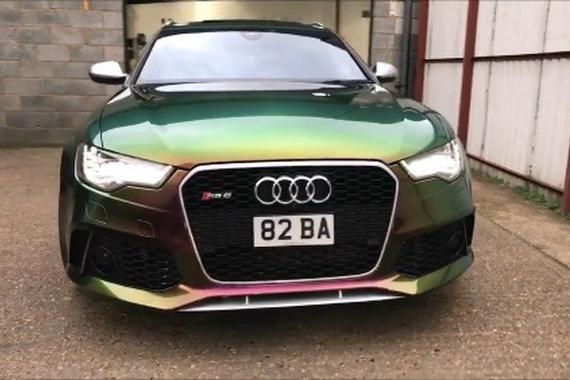 视频：奥迪RS6，好快的速度好漂亮的颜色！