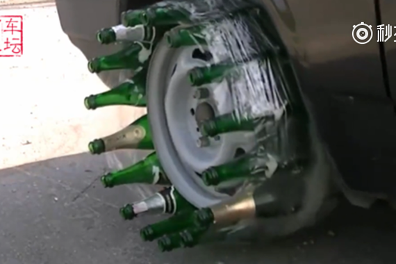 视频：20个啤酒瓶做轮胎，真的能用吗？