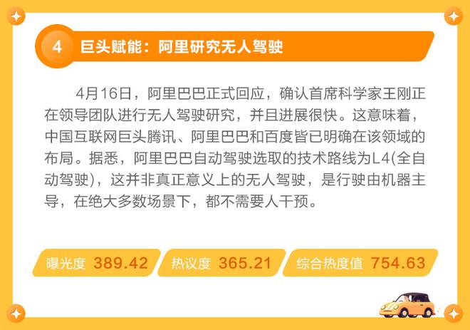 数说月报|4月热门榜单C位战:新能源PK无人驾驶