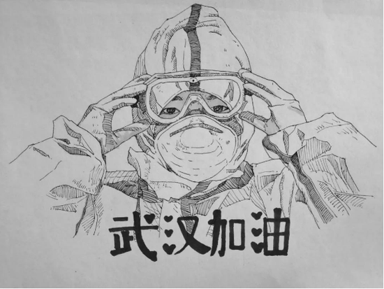 沈阳建筑大学:画笔致敬逆行者 手绘凝聚温暖力量