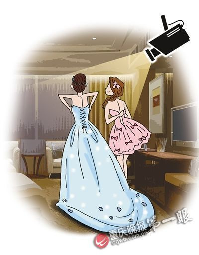 新娘伴娘酒店换衣服 全过程被房间里摄像头拍