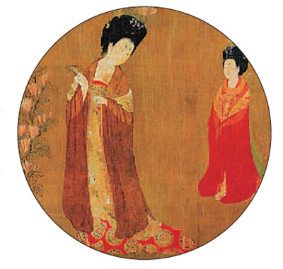 簪花仕女图（局部） 图片为辽宁省博物馆供图