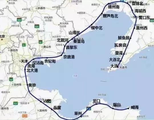 环渤海城际铁路示意图